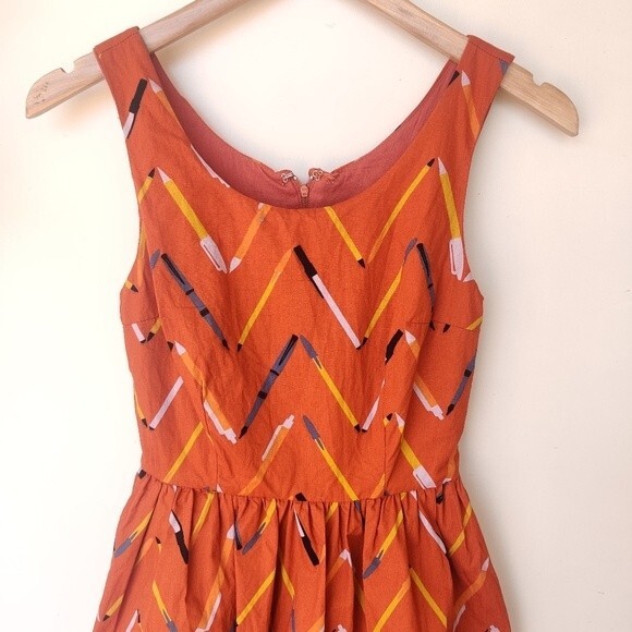 Modcloth Orange Chevron Dress - Picture 5 of 10